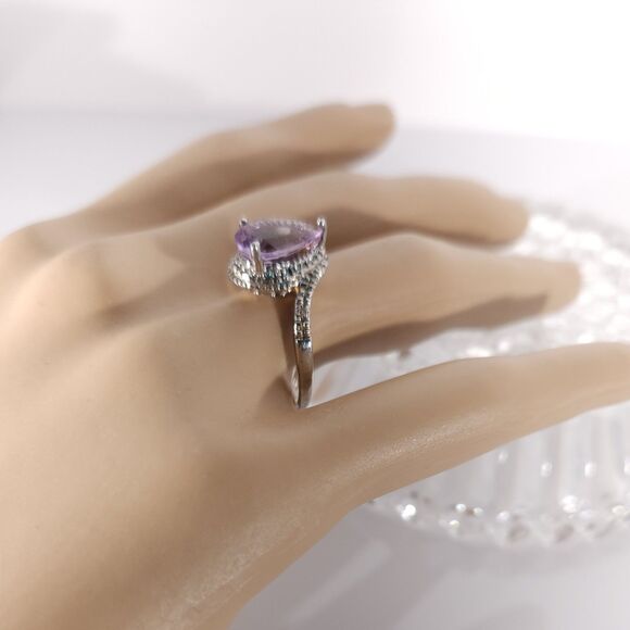 Amethyst Pear 2.5 Carat Ring Size 7 - Picture 12 of 13